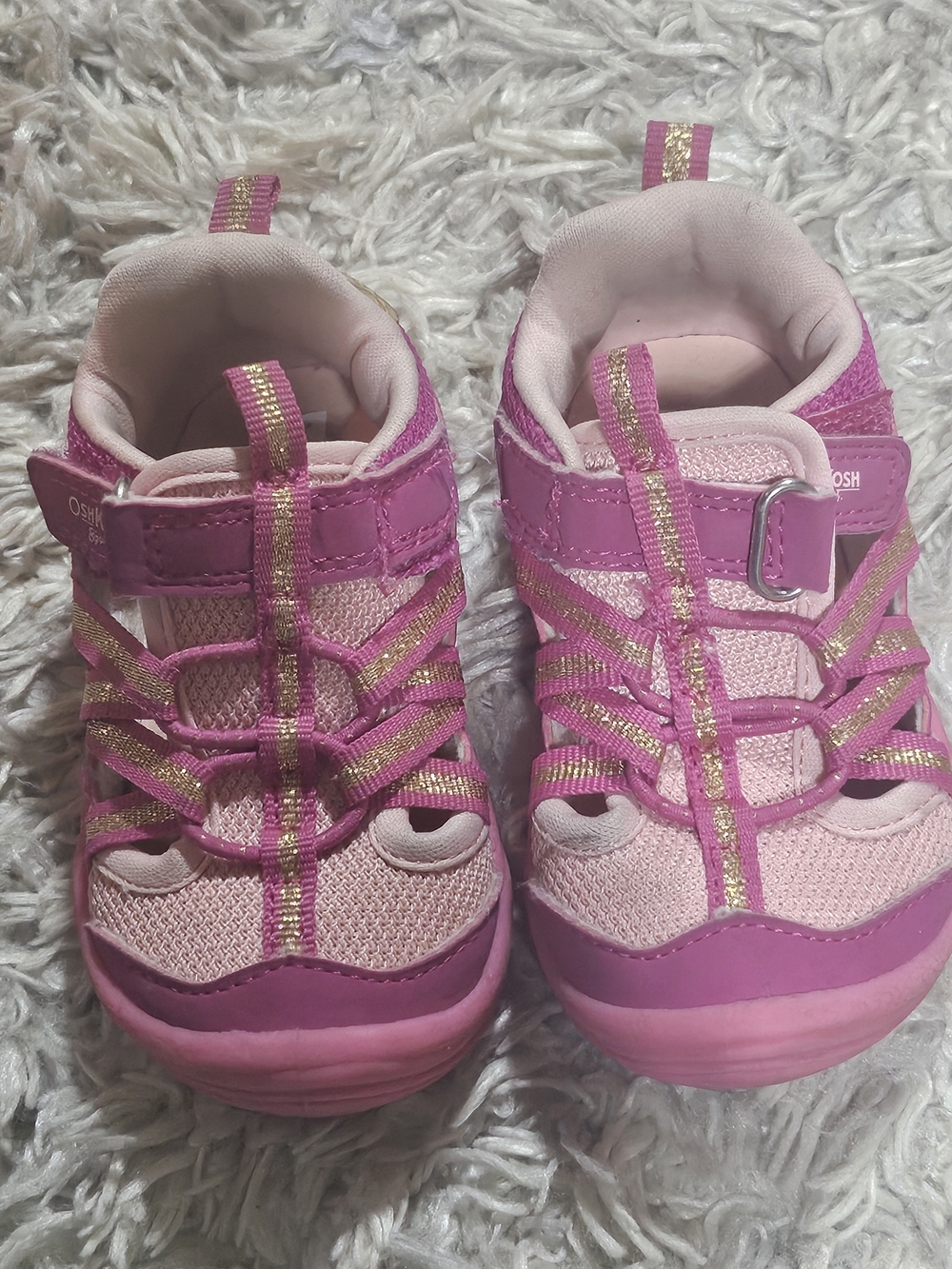 OshKosh B'gosh Pink and Gold Toddler Athletic Sandals